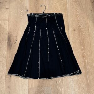 Pura Vida Black & White Skirt with Sequin Accents, Size 4